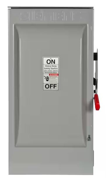 Heavy Duty 200 Amp 240-Volt 2-Pole Outdoor Fusible Safety Switch - 9516939