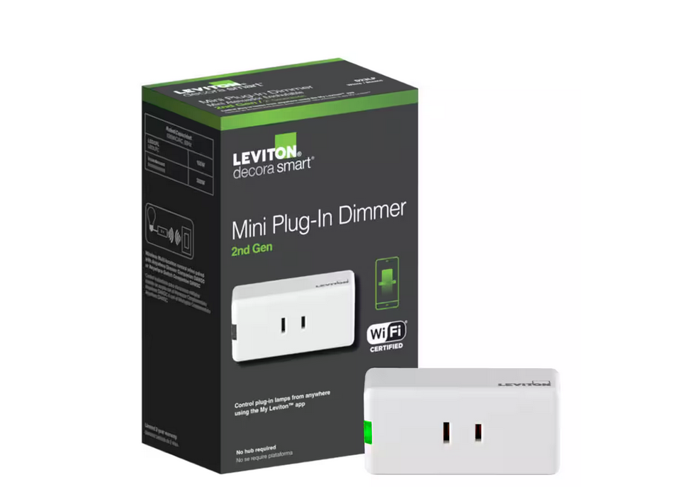 Decora Smart Wi-Fi 300W Single Pole Mini Plug-In Dimmer (2nd Gen), No Hub Required, Works with Google, Alexa, & HomeKit - 91006062626