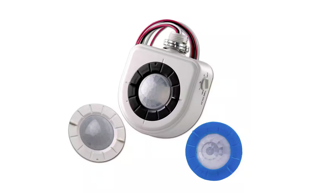 480-Volt Passive Infrared Fixture Mount High Bay Occupancy Sensor with 2 Interchangeable Lenses, White