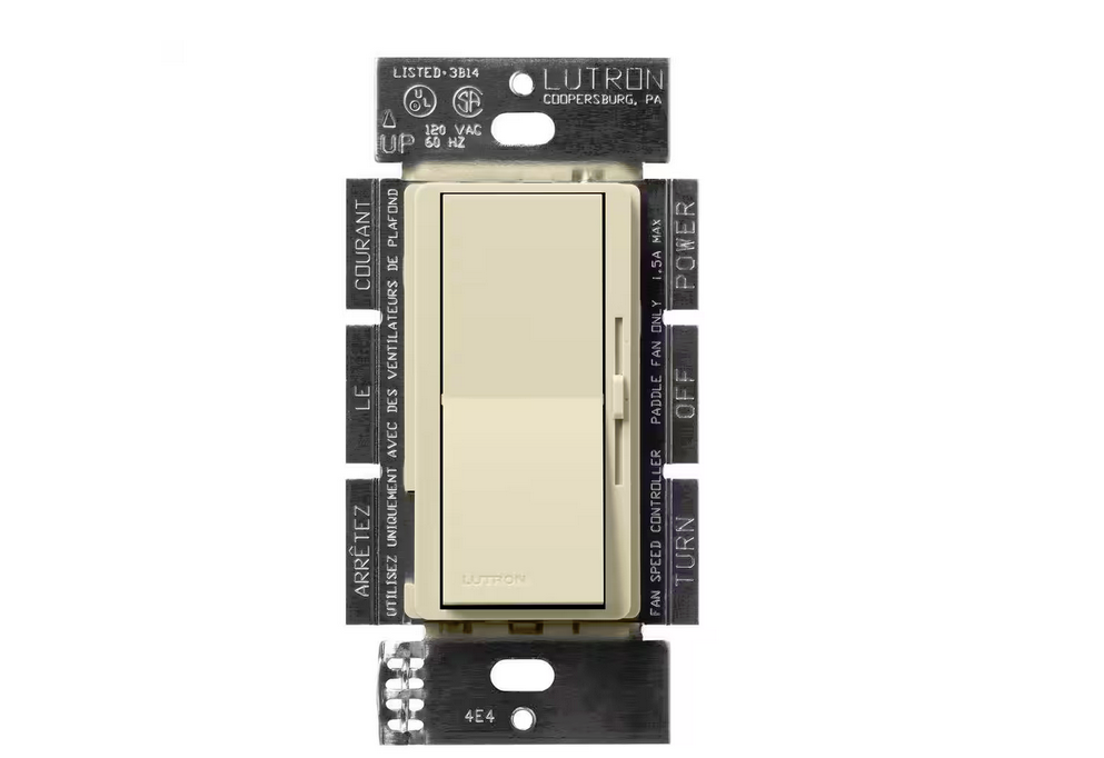 Diva 3-Speed Fan Control, Single-Pole/3-Way, 1.5 Amp, Sand (DVSCFSQ-F-SD) - 91009502164
