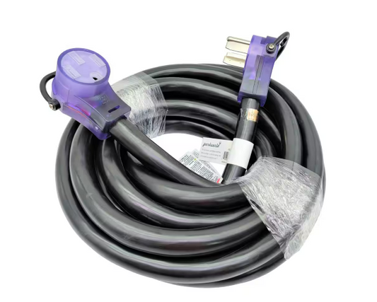 30 ft. STW 6/3+8/1 4-Wire Heavy-Duty RV/EV/Generator 50 Amp 125-Volt/250-Volt 14-50 Extension Cord NEMA 14-50P to 14-50R - 91006554590