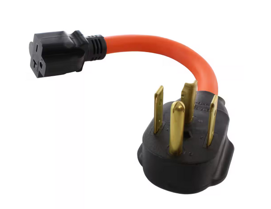 10/3 STW 1 ft. 14-30P 30 Amp 4-Prong Dryer Plug to 6-15/20R 20 Amp 250-Volt T Blade Connector - 91002880785