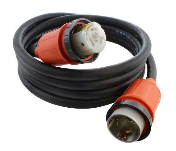 75 ft. 6/4 SOOW NEMA SS2-50 50 Amp 125/250-Volt Marine Boat Rubber Power Cord - 91008300802