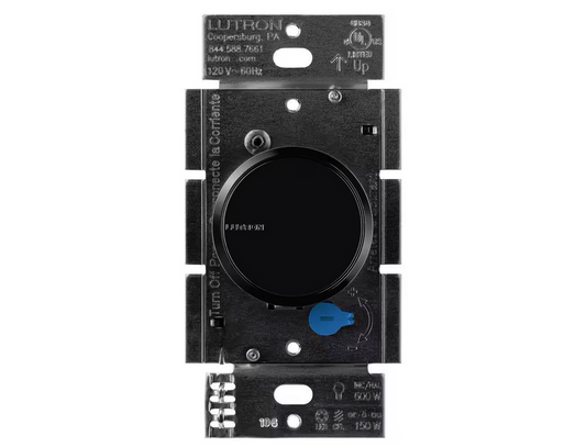 Dalia LED+ Illuminated Rotary Light Dimmer Switch, 150W LED Bulbs/Single-Pole or 3-Way, Black (RCL-153PNLH-BL) - 91007422091