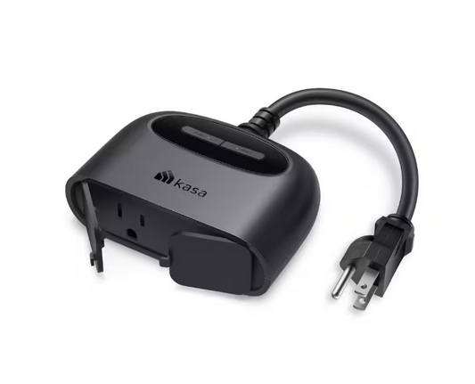 TP-Link, Kasa Smart Home, 2-Outlet Smart Outdoor Plug, Black - 91004122985