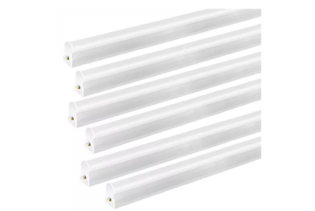 4 ft. 18-Watt LED White 5000K Color, Linkable, 2200-Lumens Shop Light (6-Pack) - 91011848735