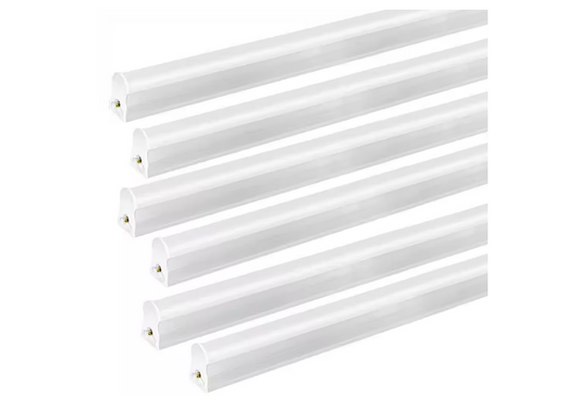 4 ft. 80-Watt Equivalent LED T5 5000K Daylight ETL Listed, Linkable, 2200 Lumens, White LED Ofiice Shop Light (6-Pack) - 91011848737