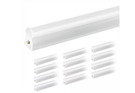 4 ft. 18-Watt LED T5 5000K Linkable, 2200-Lumens, White Ofiice/Garage Light, ETL Listed Shop Light (12-Pack) - 91011848729