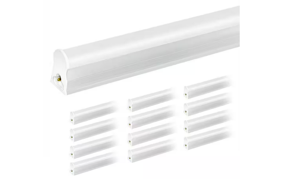 4 ft. 80-Watt Equivalent LED T5 Shop Light 5000K,Linkable,2200-Lumens LED White Shop Light,ETL Listed(12-Pack) - 91011848731