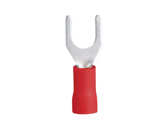 22-16 AWG 8-10 Stud Size Spade Terminal, Vinyl Red (10-Pack) - 91001771341