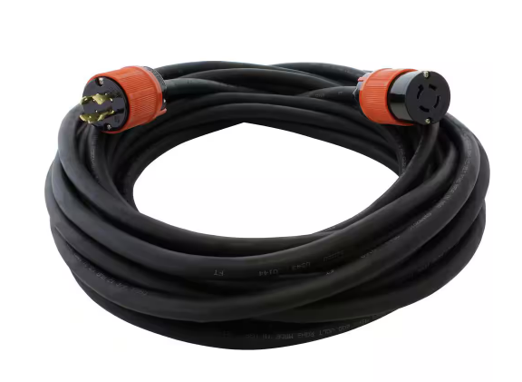 25 ft. SOOW 12/4 NEMA L15-20 20 Amp 3-Phase 250-Volt Industrial Rubber Extension Cord - 91008300784
