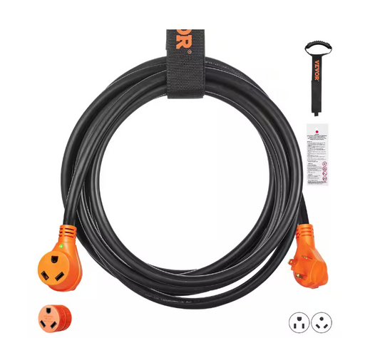 RV Extension Cord 50 ft. 10/3 30 Amp 125 Volt RV Marine Extension Cord with Lighted End - 91011224749