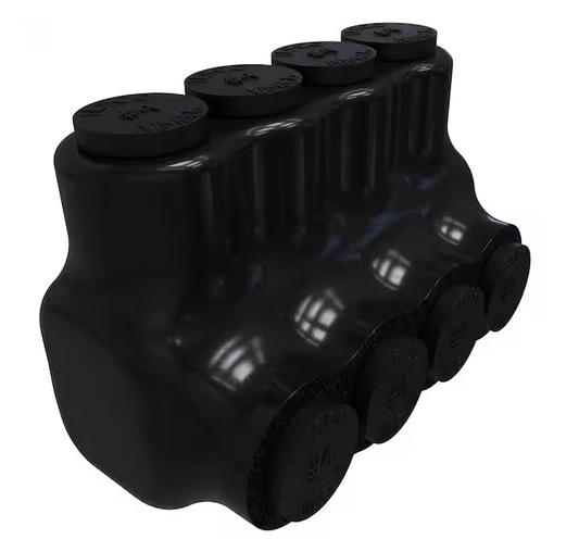 Nimbus Insulated Aluminum Multi-Tap Connector, Conductor Range 4-14, 4 Ports, Single Sided Entry - 91006426755