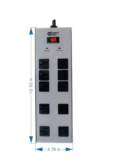 15 ft. 10-Outlet All Metal Surge Protector - 91003173206