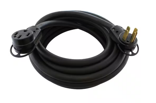 50 ft. 6/4 Indoor/Outdoor RV/EV/Generator 50 Amp 125/250-Volt NEMA 14-50 Rubber Extension Cord with Handles in Black - 91012072818