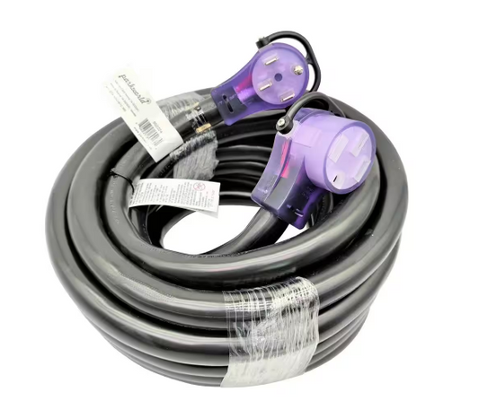 36 ft. STW 6/3+8/1 4-Wire Heavy-Duty RV/EV/Generator 50 Amp 125-Volt/250-Volt 14-50 Extension Cord NEMA 14-50P to 14-50R - 91006554591