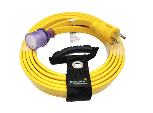 25 ft. 10/4 30 Amp 125/240-Volt Locking L14-30 Generator Extension Cord with Lighted End(L14-30P to L14-30R), Yellow - 91012166377