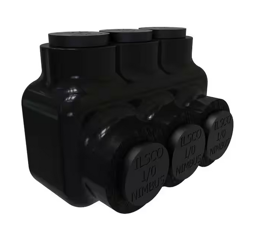 Nimbus Insulated Aluminum Multi-Tap Connector, Conductor Range 1/0-14, 3 Ports, Single Sided Entry, Tin Plated - 91006426796