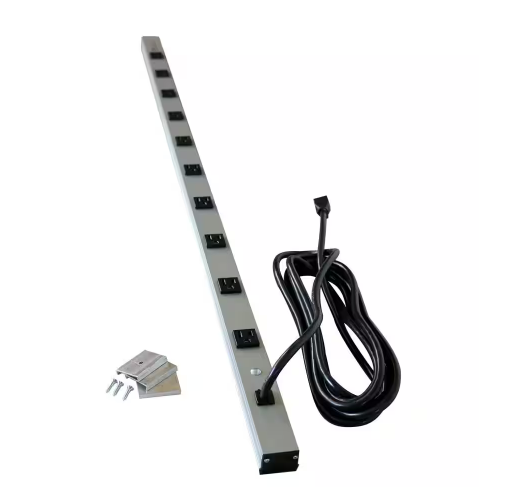 Wiremold CabinetMATE 10-Outlet 15 Amp Power Strip, 15 ft. Cord - 91000541557