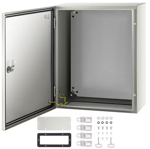 Electrical Enclosure 20 in. x 16 in. x 8 in. Cabon Steel IP66 Nema 4X Electrical Junction Box with Mounting Plate - 91007824476