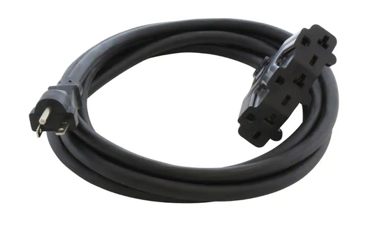 10 ft. SJTW 12/3 NEMA 6-20 20 Amp 220-Volt Plug to 15/20 Amp 220-Volt Multi-Outlets Extension Cord - 91005251208