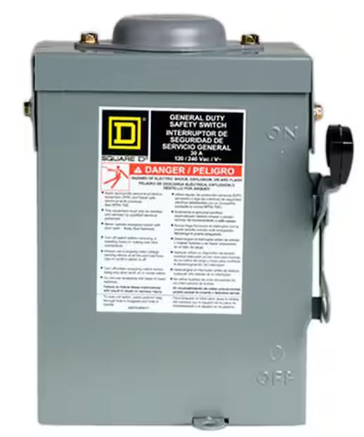 30 Amp 120-Volt 2-Pole Fused Outdoor General Duty Safety Switch