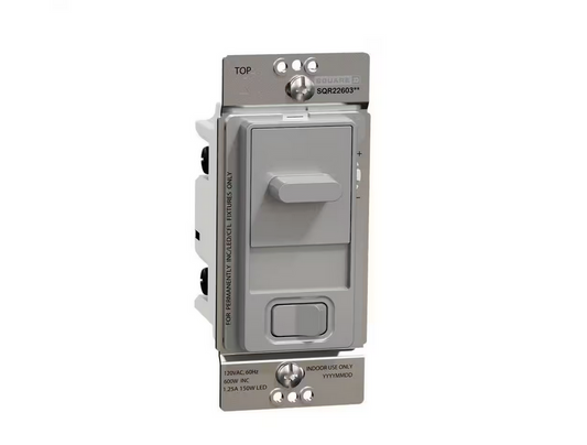 X Series 15 Amp 600-Watt Single-Pole/3-Way Slider Dimmer Light Switch Back Wire Clamps Matte Gray - 91007985467