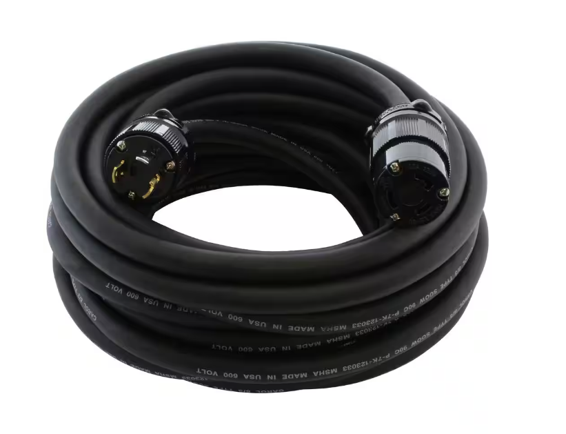 50 ft. Soow 8-Gauge Nema L5-30 125-Volt 30 Amp Super-Duty Outdoor Rubber Extension Cord - 91008744053