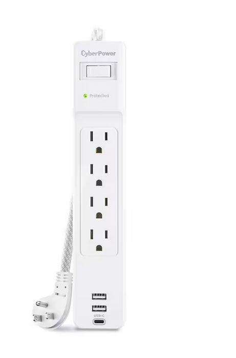 5 ft. 2 USB-A, 1 USB-C 1500J 4-Outlet Surge Protector - 91005421086