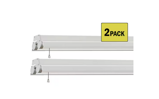 3 ft. 64-Watt Equivalent Integrated LED White Shop Light 4000K (2-Pack) - 91005869448