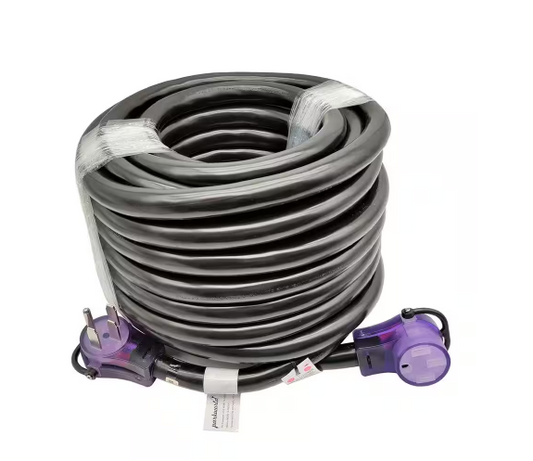 75 ft. STW 6/3+8/1 4-Wire Heavy-Duty RV/EV/Generator 50 Amp 125-Volt/250-Volt 14-50 Extension Cord NEMA 14-50P to 14-50R - 91006788467
