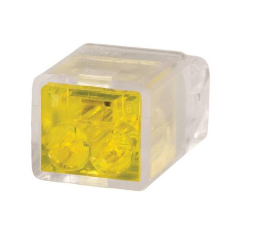 Yellow 2 Port Push-In Wire Connector (100-Pack)