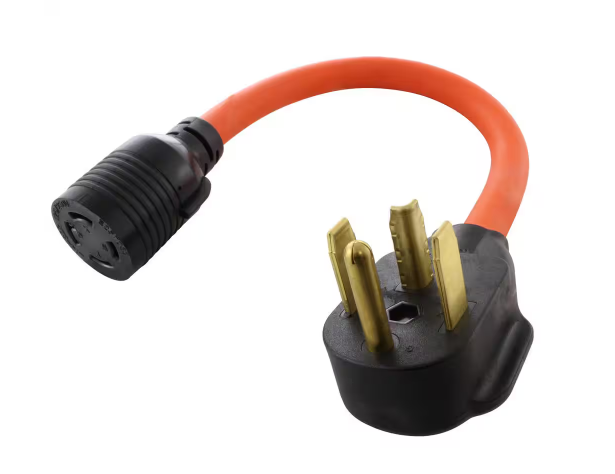 AC Connectors 1.5 ft. 10/4 30 Amp 4-Prong Dryer Plug to L14-30R 4-Prong 30 Amp Generator Locking Female - 91003541587