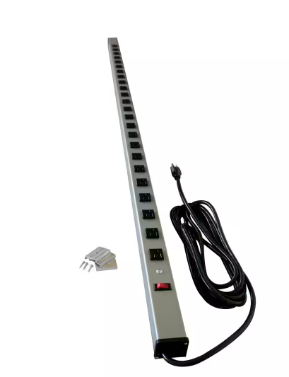 Wiremold 24-Outlet 15 Amp Industrial Power Strip, 15 ft. Cord - 91000541600