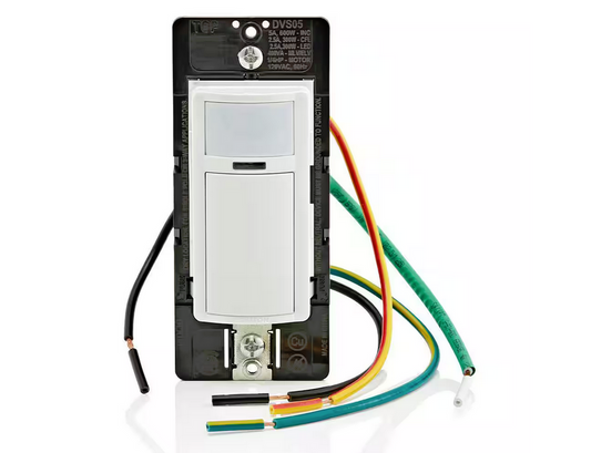 5 Amp Single Pole or 3-Way Decora Vacancy Motion Sensor In-Wall Switch, Manual-On in White/Ivory/Light Almond - 91006446627