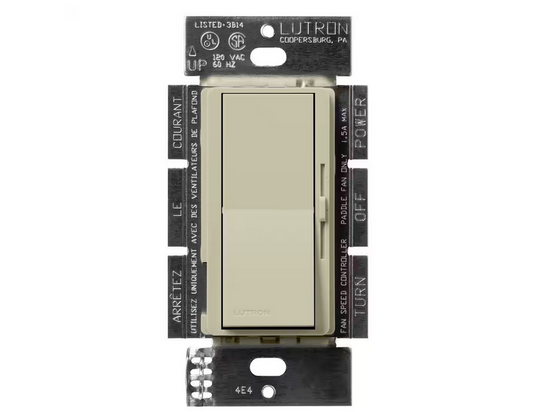 Diva 3-Speed Fan Control, Single-Pole/3-Way, 1.5 Amp, Clay (DVSCFSQ-F-CY) - 91009501553