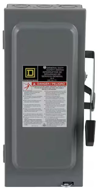 60 Amp 240-Volt 2-Pole Fused Indoor General Duty Safety Switch - 9742325