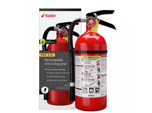 Pro Series 210 Fire Extinguisher with Hose & Easy Mount Bracket, 2-A:10-B:C, Dry Chemical, Rechargeable - 9131600