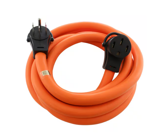 15 ft. 50 Amp 6-Gauge 125-Volt/250-Volt NEMA 14-50 Indoor/Outdoor Power Cord with Handles in Orange - 91011284537
