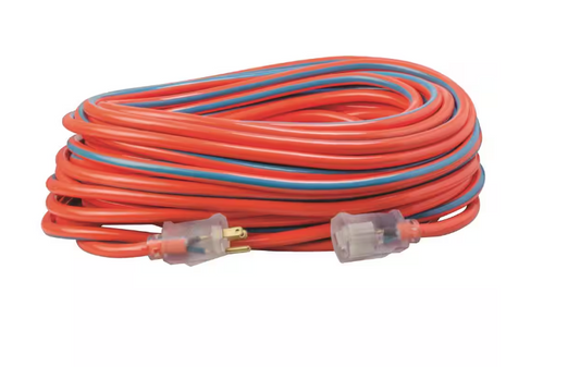100 ft. 12/3 SJTW Hi-Visbility Multi-Color Outdoor Heavy-Duty Extension Cord with Power Light Plug - 91002932026