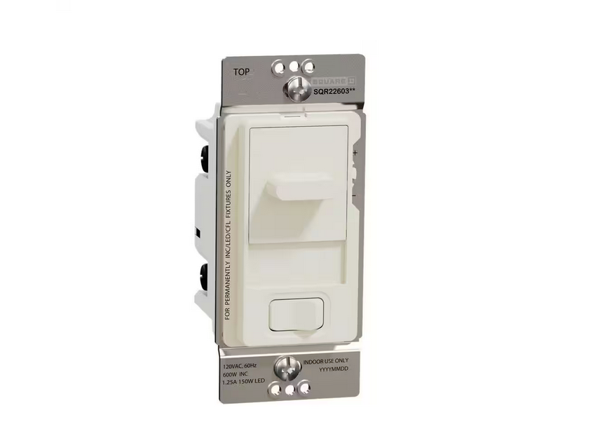 X Series 15 Amp 600-Watt Single-Pole/3-Way Slider Dimmer Light Switch Back Wire Clamps Matte Light Almond - 91007985470