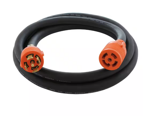 50 ft. SOOW 10/5 NEMA L21-30 30 Amp 3-Phase 120/208V Industrial Rubber Extension Cord - 91008300804