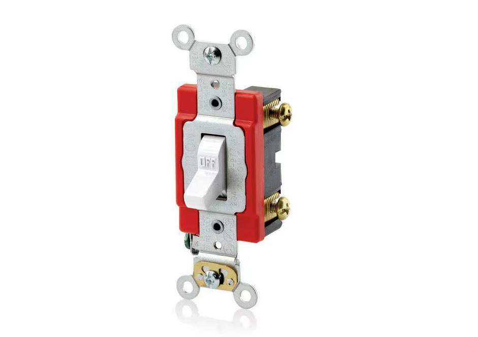 20 Amp 120/277-Volt Antimicrobial Treated Toggle with Standard Single-Pole AC Quiet Switch, White