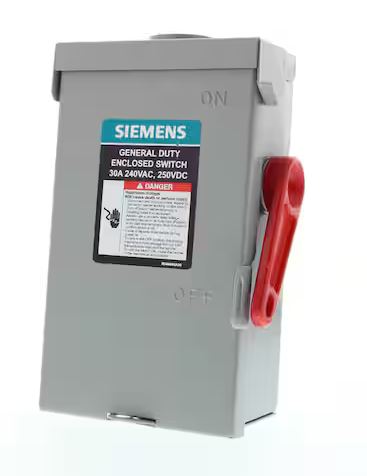 General Duty 30 Amp 3-Pole 240-Volt Fusible Outdoor Safety Switch - 91010289498