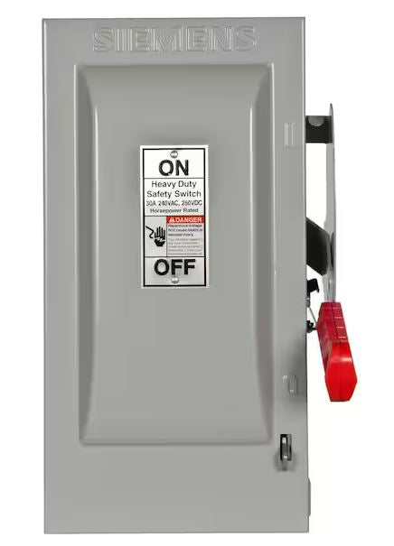 Heavy Duty 30 Amp 240-Volt 3-Pole Indoor Fusible Safety Switch with Neutral