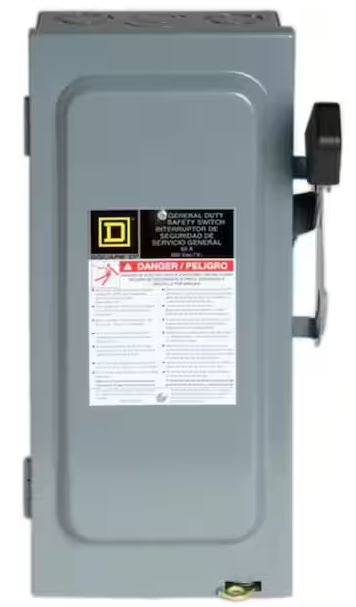 30 Amp 240-Volt 3-Pole 3-Phase Fused Indoor General Duty Safety Switch - 91001409379