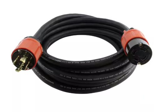 75 ft. SOOW 10/4 NEMA L15-30 30 Amp 3-Phase 250-Volt Industrial Rubber Extension Cord - 91008300789