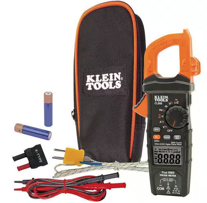 600 Amp AC/DC True RMS Auto Ranging Digital Clamp Meter  (CL800) - 91001593304