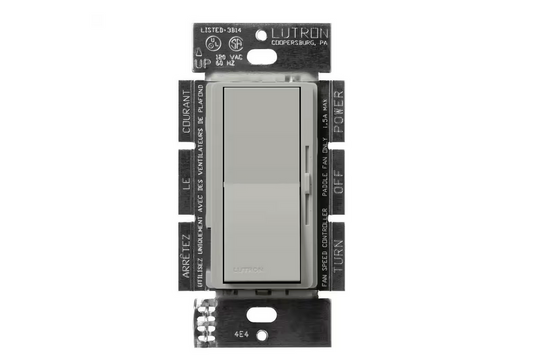 Diva 3-Speed Fan Control, Single-Pole/3-Way, 1.5 Amp, Pebble (DVSCFSQ-F-PB) - 91009501555