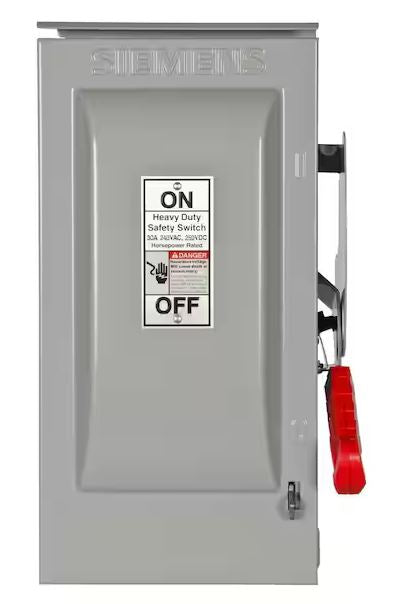 Heavy Duty 30 Amp 240-Volt 2-Pole Outdoor Fusible Safety Switch with Neutral -